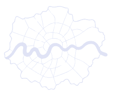 Street map outline of London